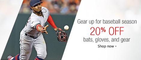 20% off promo for bats/gloves/gear