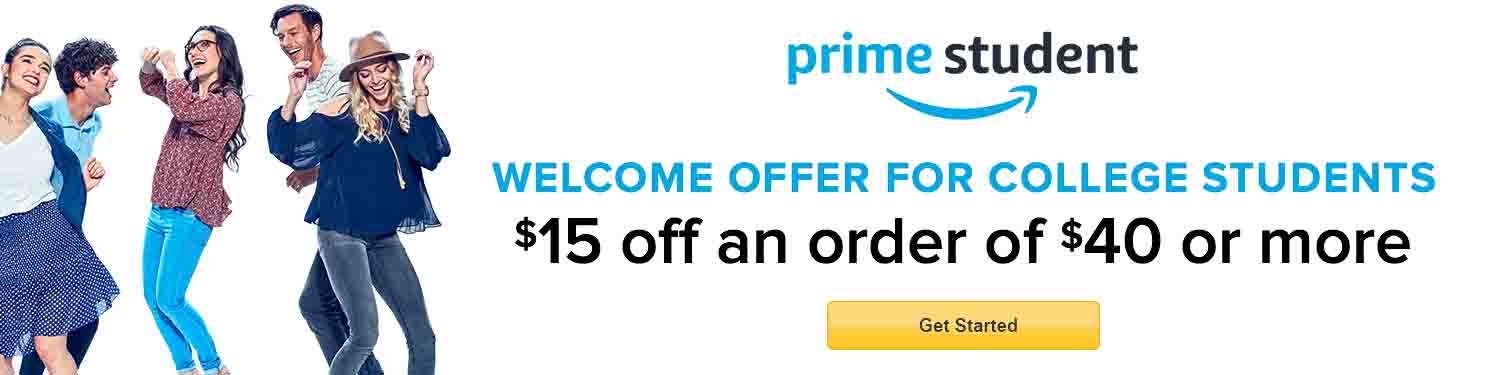 Promo code 'COLLEGEOFFER' for $15 off $40 when sign up for Amazon Prime Student Promo code 'COLLEGEOFFER' for $15 off $40