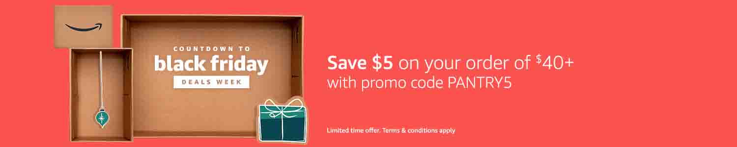 Extra $5 off promo code 'PANTRY5' for Amazon Prime Pantry