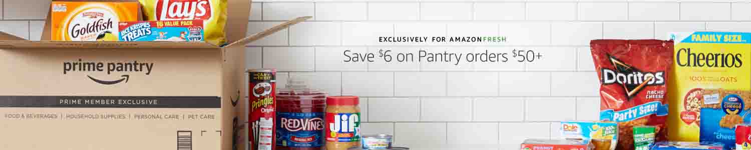 save $6 on every Prime Pantry order of $50 or more