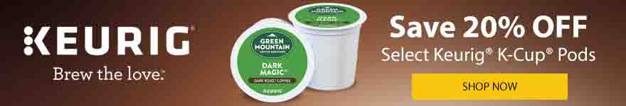 Extra 20% off promo coupon for Keurig K-cup Pods by Amazon