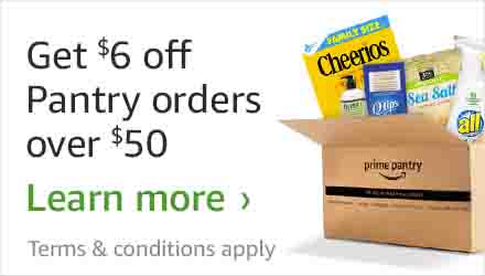 $6 off $50 promo on Amazon Prime Pantry