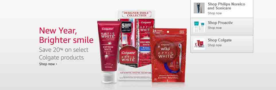 Extra 20% off promo coupon for Colgate Oral Care products by Amazon