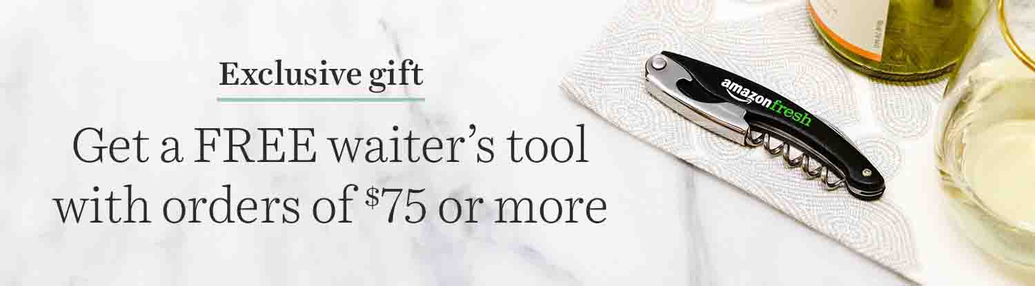 Get a free waiter's tool with purchase of $75 at Amazon Prime Fresh