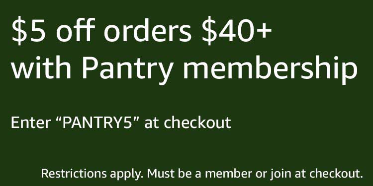 Extra $5 off promo code 'PANTRY5' for Amazon Prime Pantry