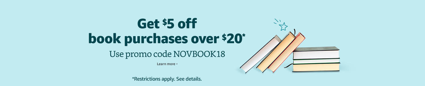2018 Black Friday promo code 'NOVBOOK18' for $5 off $20 book purchase by Amazon